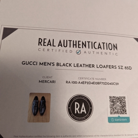 Gucci men's black leather loafers sz 8.5D . Made in Italy. Authenticated. - Picture 12 of 12